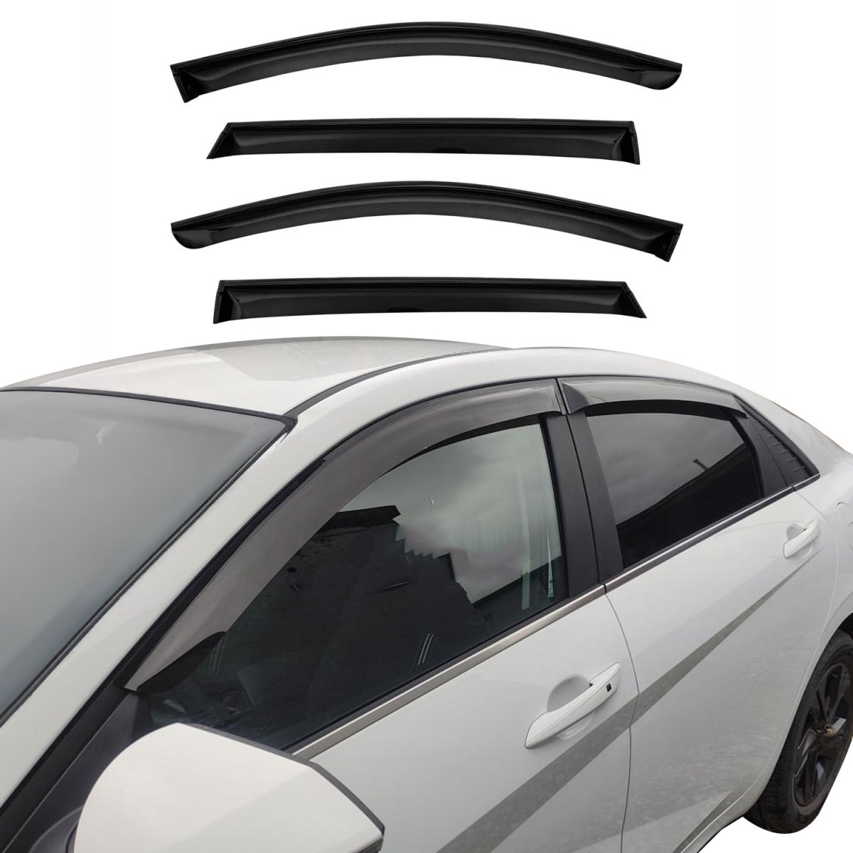 KIA K5 Wind Deflector - Omac - Acrylic 4 Pcs - Black - 2021-2024